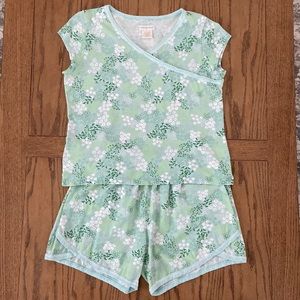 GREEN COTTON Asian Wrap Organic Cotton Shorty Pajama Set ~ MEDIUM